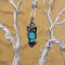 detailed blue glass bead owl with clear bead diamond eyes